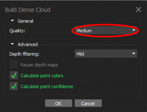 Suggested Build Dense Cloud settings