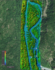 DSM result overlaid onto background satellite image