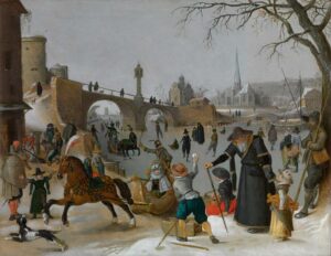 Winter scene Antwerp by Sebastian Vrancx
