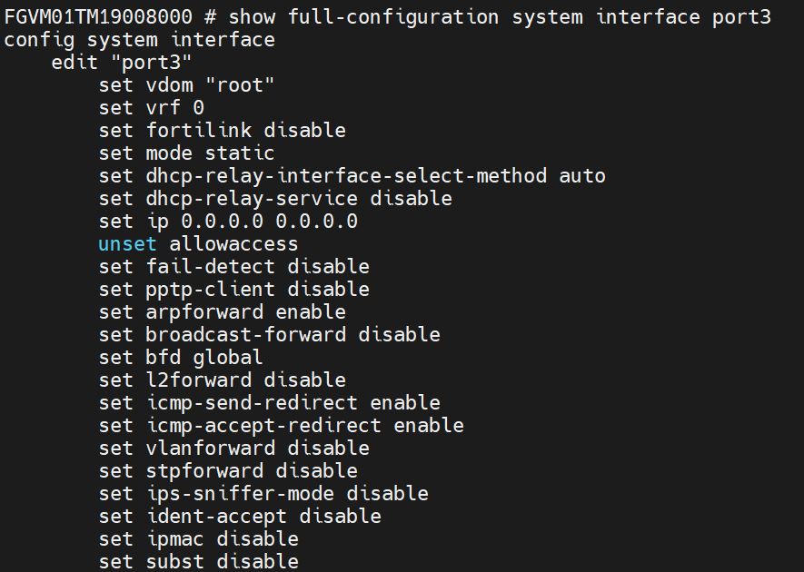 fortigate show config system interface