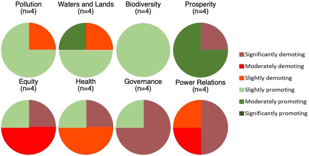 Pie charts showing the results for each dimension, with slices representing the distribution of responses within each dimension.