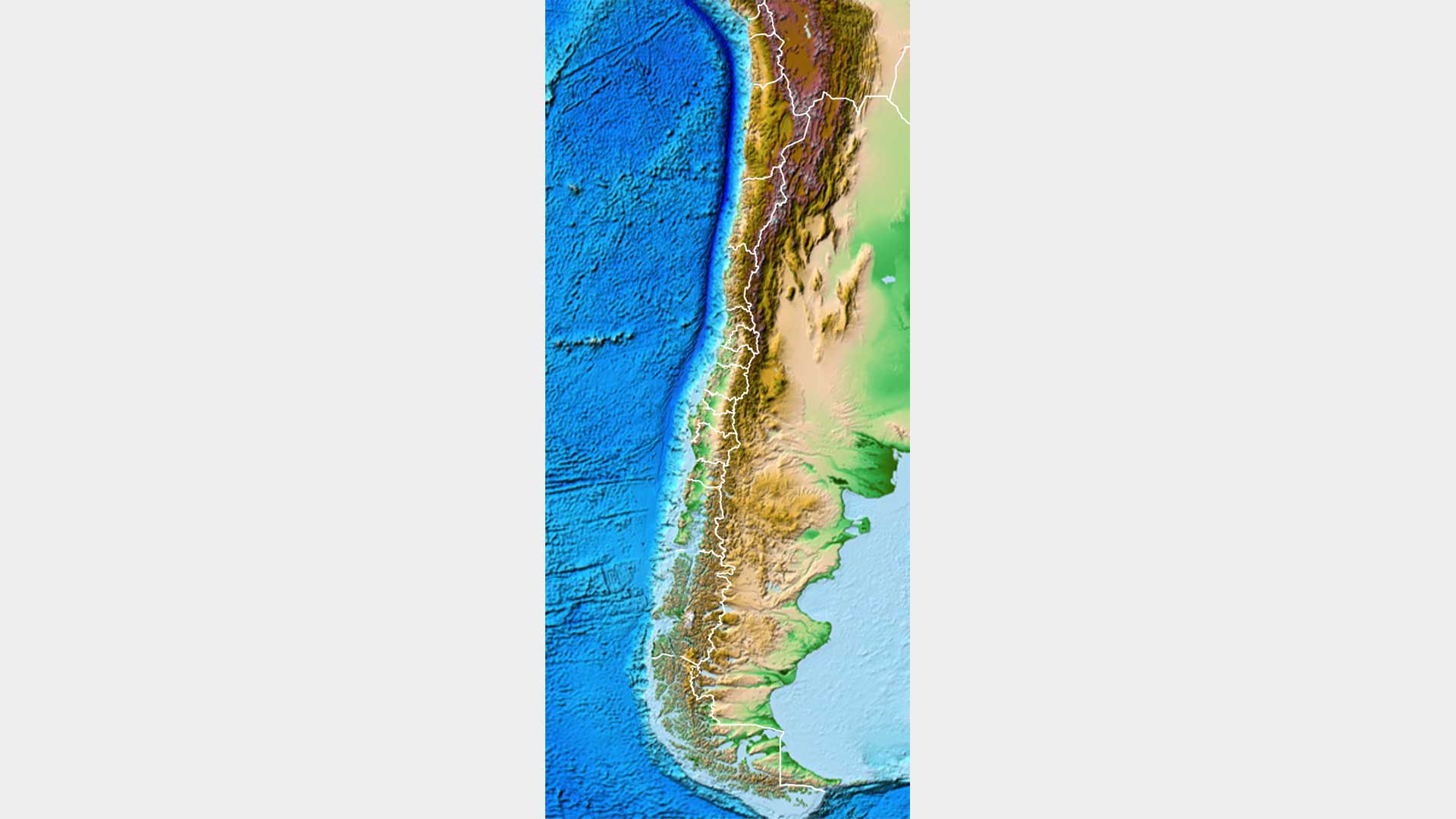 Relief map of Chile