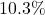10.3\%