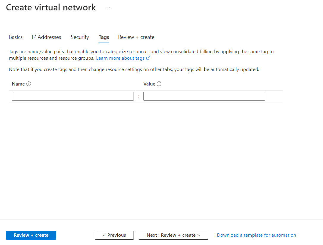 Step4- create a virtual network