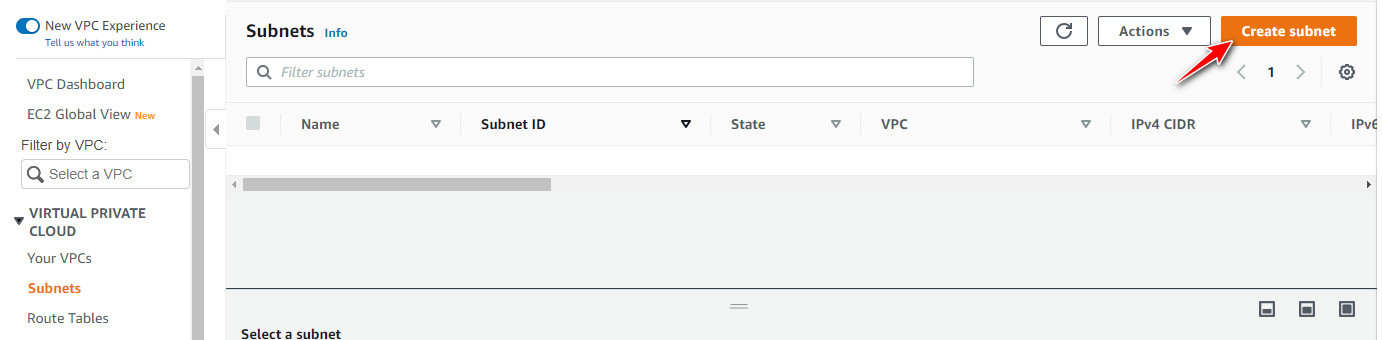 Step1 - Create a subnet