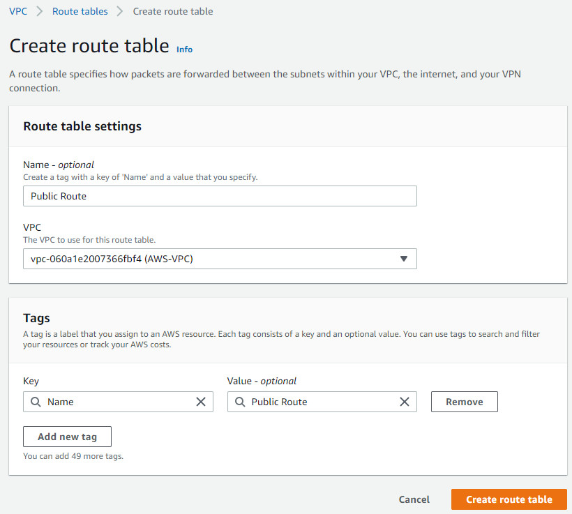 Step2 - Create a Public Route