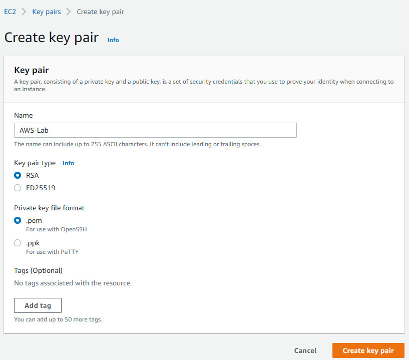 Create a key pair