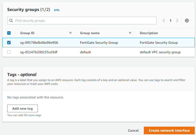 Step2 - Create FG Private Subnet