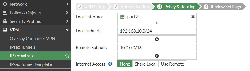 Step3- Set Policy & Routing