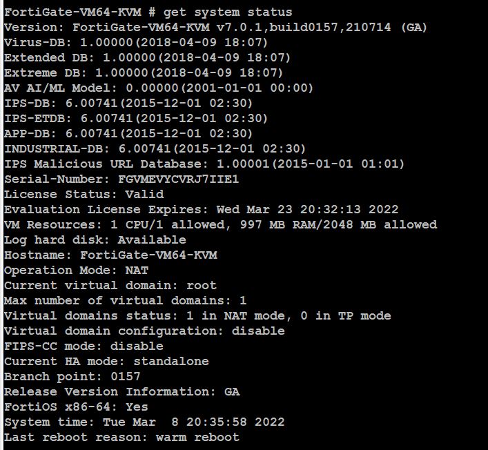 get system status output