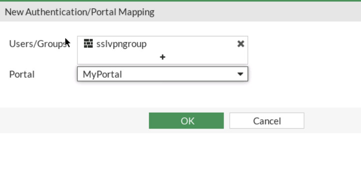 Assign sslvpngroup to MyPortal