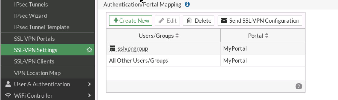 Authentication/Portal Mapping