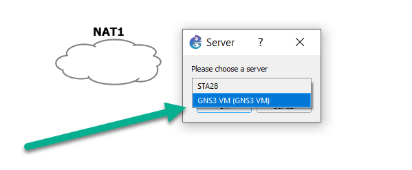 Dragging a NAT under GNS3 VM