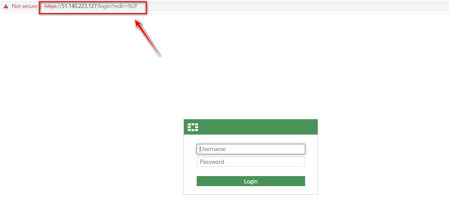 FortiGate Firewall Credential Page to enter username and password