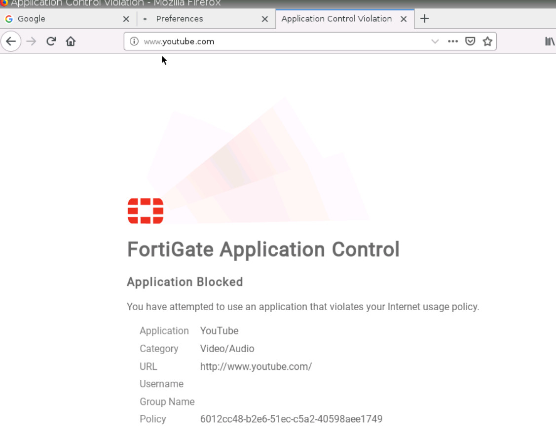 Application Control Blocked Page