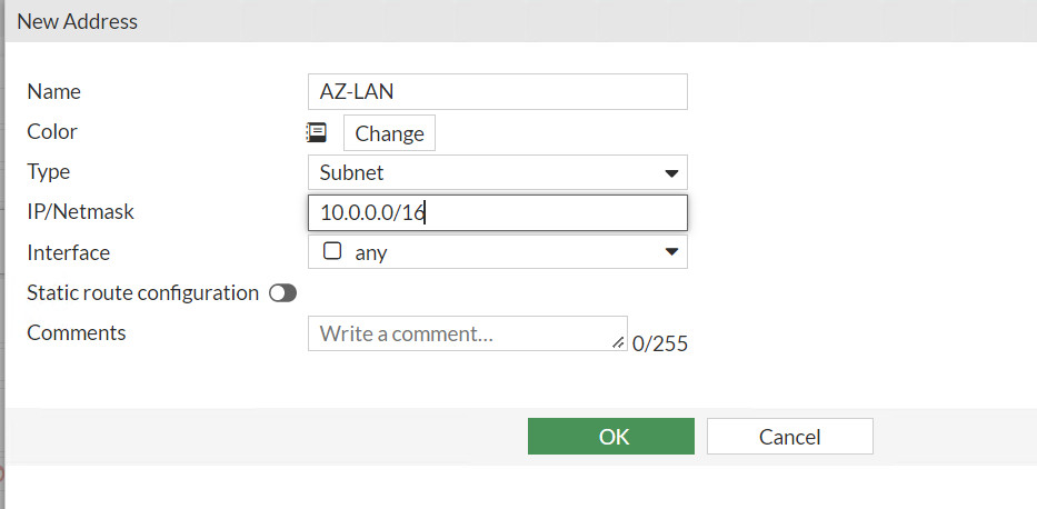 Create a subnet for Azure local