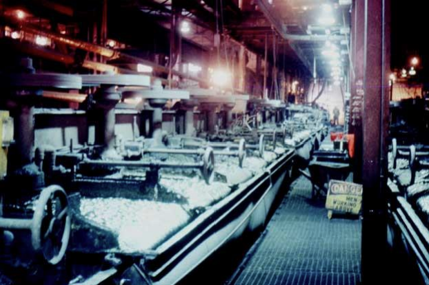 Interior of a copper sulfides flotation plant