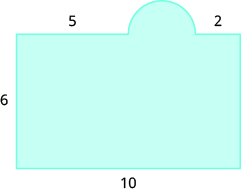surface area of rectangle with rounded corners