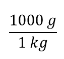 1000 g/1 kg