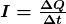   \boldsymbol{ I = \frac{ \Delta Q}{\Delta t}} 