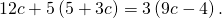 12c+5\left(5+3c\right)=3\left(9c-4\right).