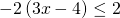 -2\left(3x-4\right)\le 2