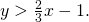 y>\frac{2}{3}x-1.