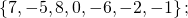 \left\{7,-5,8,0,-6,-2,-1\right\};