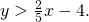 y>\frac{2}{5}x-4.