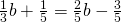 \frac{1}{3}b+\frac{1}{5}=\frac{2}{5}b-\frac{3}{5}