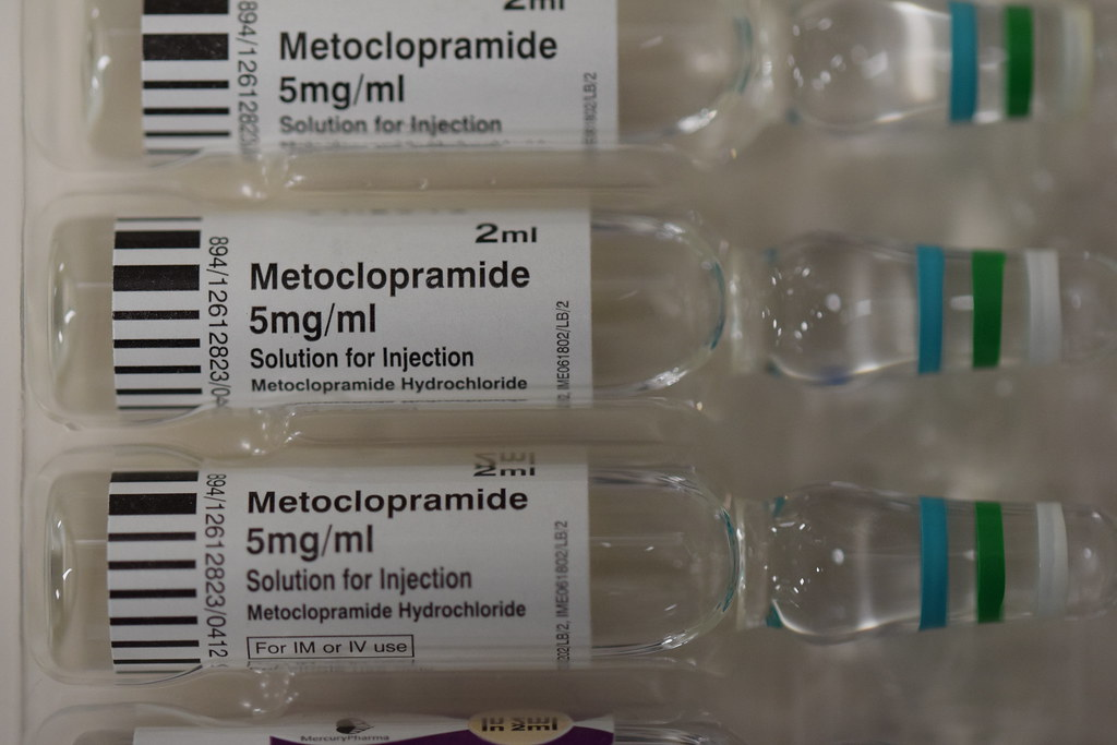 Photo of metoclopramide vials, a prokinetic