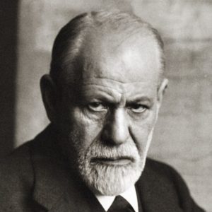 This picture shows a portrait of Sigmund Freud.