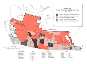 Farmland losses, gains: Western Canada