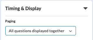 Paging default setting: all questions displayed together