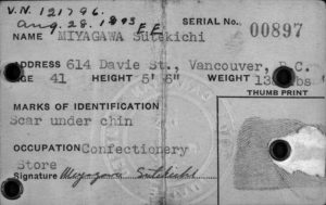 Sutekichi Miyagawa's internment identification card. (Library and Archives Canada/PA-103543) http://collectionscanada.gc.ca/pam_archives/index.php?fuseaction=genitem.displayItem&rec_nbr=3226949&lang=eng