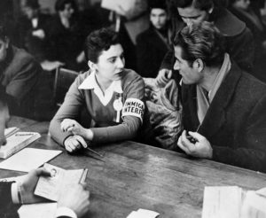 Refugee crisis, 1956. An Immigration Interpreter assists with the interview of a Hungarian applicant. (Canada. Dept. of Manpower and Immigration / Library and Archives Canada / PA-181009) http://collectionscanada.gc.ca/pam_archives/index.php?fuseaction=genitem.displayItem&rec_nbr=3298778&lang=eng