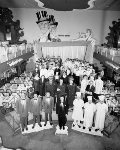 The staff at Chez Paree, a popular Montréal nightclub, in 1951. Four years later it would be set the stage for a spy scandal (see Section 9.4). Credit: Louis Jaques/Library and Archives Canada