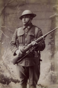 Michel Ackbee, a sniper from the Thunder Bay Band, during WWI.