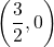 \left(\dfrac{3}{2},0\right)