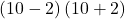 \left(10-2\right)\left(10+2\right)