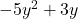 -5{y}^{2}+3y