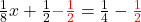 \frac{1}{8} x+\frac{1}{2}\textcolor{red}{-\frac{1}{2}}=\frac{1}{4}-\textcolor{red}{\frac{1}{2}}