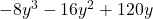 -8{y}^{3}-16{y}^{2}+120y