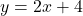 y=2x+4