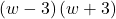 \left(w-3\right)\left(w+3\right)