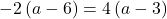 -2\left(a-6\right)=4\left(a-3\right)