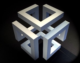 A cube made out of squares.