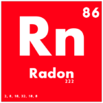 Radon symbol from the period table of the elements.