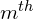 {m}^{th}