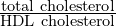 \frac{\text{total cholesterol}}{\text{HDL cholesterol}}